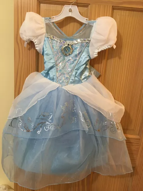 NWT Disney store Cinderella Costume Dress Princess SZ 4, 5/6 Girls