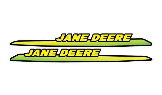 2x Jane Deere Tractor Set Upper Hood Vinyl Decal Stickers 325,335,345,355d