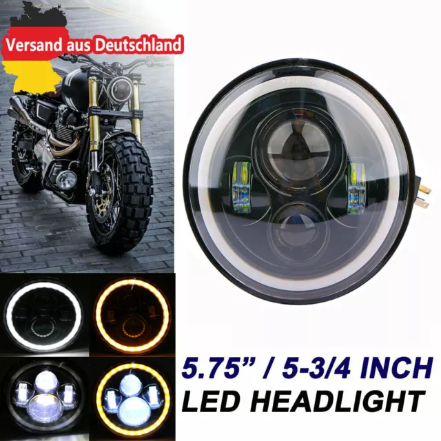 5.75"Scheinwerfer Hi/Lo LED mit Halo Angel Eye E-Geprüft für Harley Sportster DE