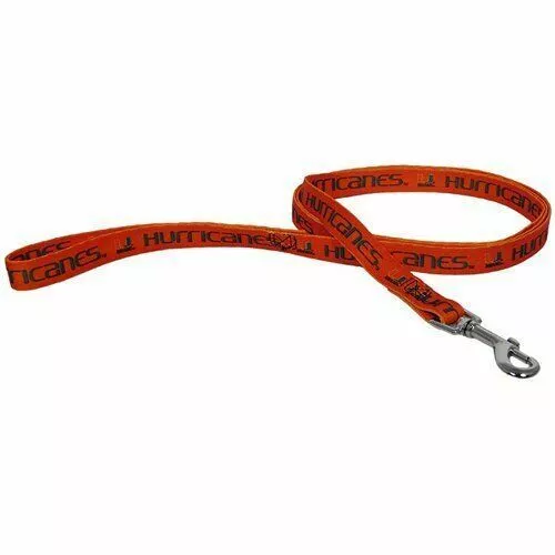 New! Miami Hurricanes Dog Cat Leash Nylon 6Ft Lead Medium Licensed