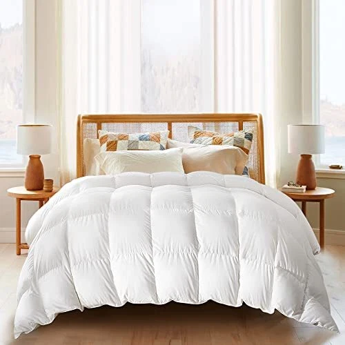 puredown® Lightweight Goose Feather Down Comforter Twin Size Summer Duvet Ins...