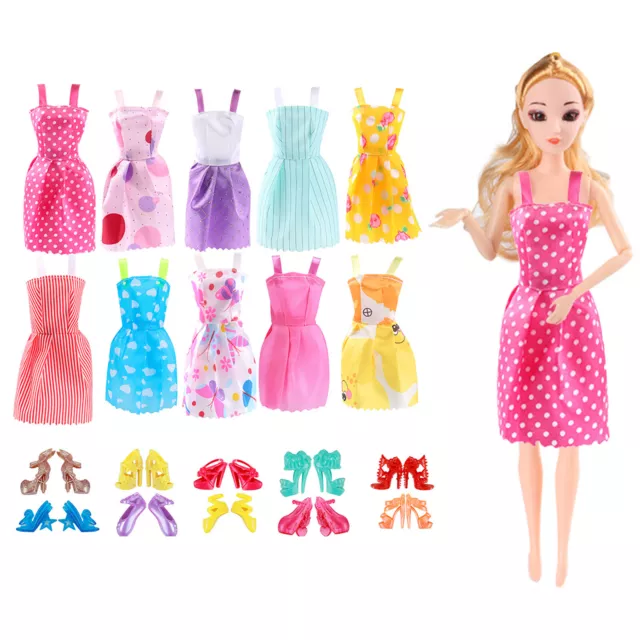 Doll Party Clothes Shoes Dolls Dressup Accessories Family Toys Random (20pcs)