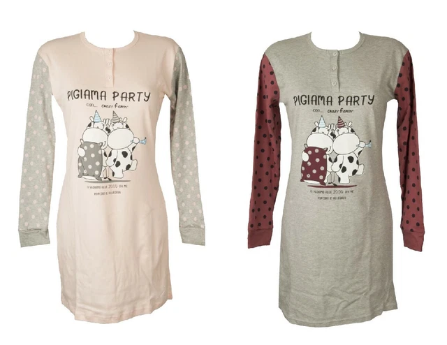 Camicia da notte manica lunga bimba bambina ragazza cotone interlock CRAZY FARM