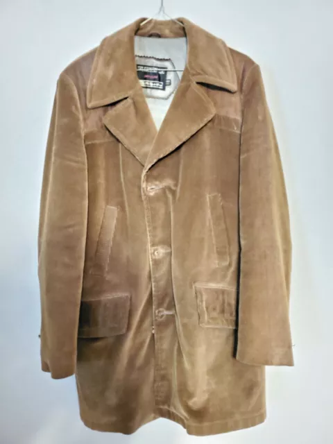 VINTAGE SEARS Mens Store The Country Coat Brown Corduroy SIZE  40 R LINED