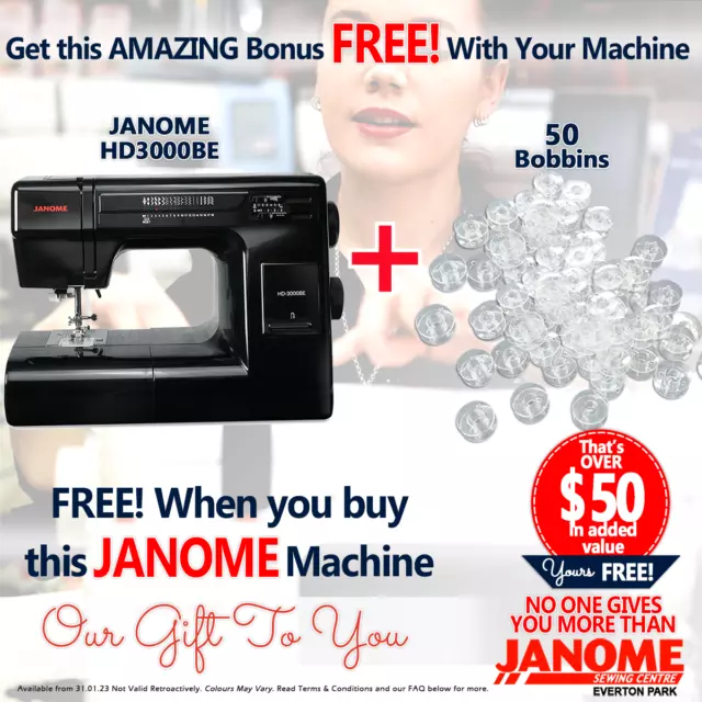 Janome Heavy Duty HD3000 Black Edition Sewing Machine - Strong Mechanical Model 2