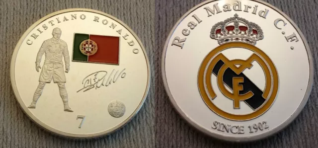 Ronaldo Silver Coin Real Madrid Autograph Al Nassr World Cup Euro 2024 Olympics 3