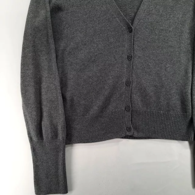 Simply Vera Wang Cardigan Womens XL Gray Embellished Shoulder Soft Sweater 3