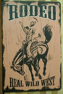 RODEO  Metal Tin Sign Vintage Retro Shed Garage Bar Man Cave Wall Plaque
