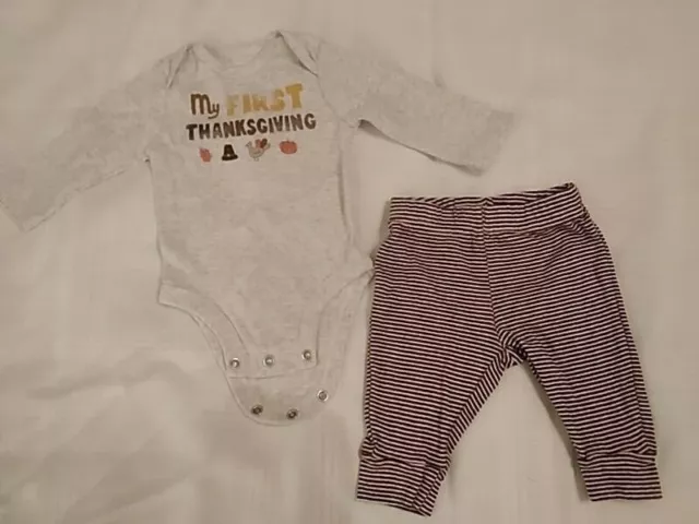 Carters brand 3 month size 2 pcs Thanksgiving outfit cotton multicolor