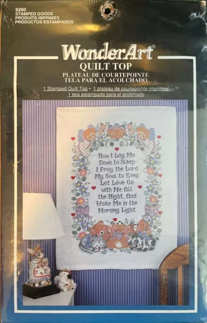 WonderArt Quilt Top #9260 "Baby Morning Light" Stamped Quilt Top 27" x 36" NIP