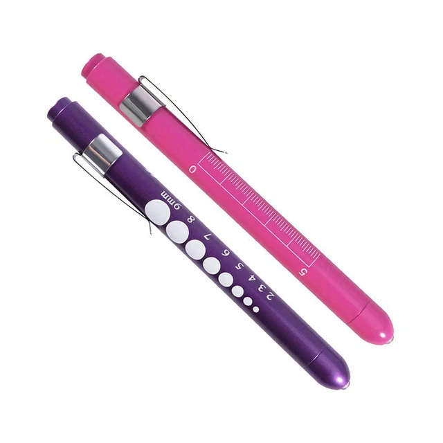 Aokin Pen Light with Pupil Gauge, Reusable LED Penlight Medical for Doctor Nurse