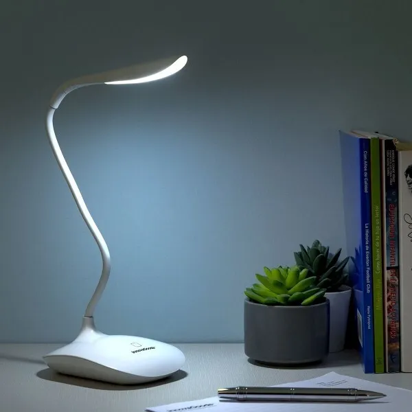 Lampe de bureau LED Twin - puissance 6W - durée 25 000h - sans fil  rechargeable par USB - blanc pas cher