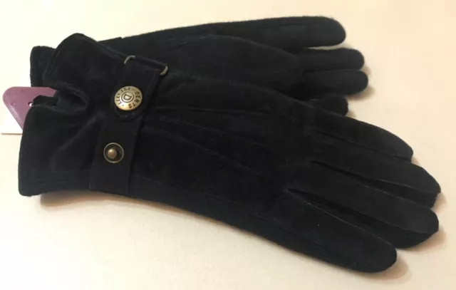 Dents Ladies Suede Leather Black Lined Gloves Extra Small  Bnwt