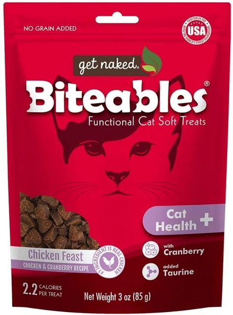 Get Naked Cat Health Bitables Suaves Gato Galletas Sabor a Fiesta de Pollo