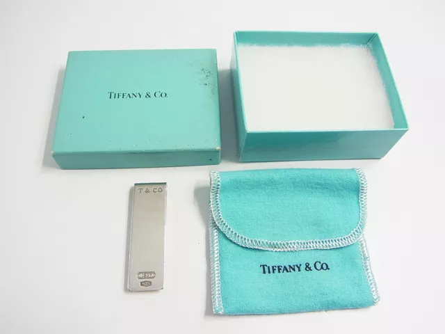 Tiffany & Co. 1837 Bill Money Clip Wallet Sterling Silver 925 w/Box & Pouch