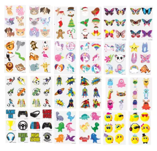 TEMPORARY TATTOO Kids Childrens Girls Boys Novelty Party Loot Bag Fillers Item