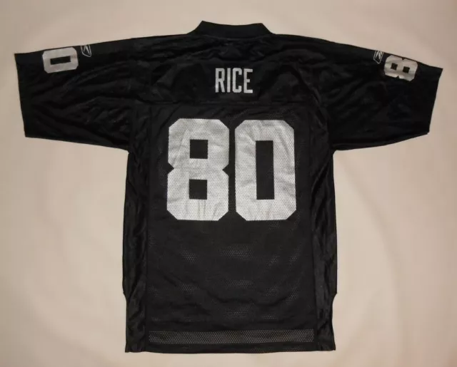 NEW AMERICAN FOOTBALL SHIRT NFL REEBOK OAKLAND RAIDERS - RICE #80 (S) Jersey