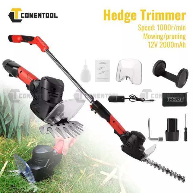 NEW Pole Hedge Trimmer Cordless Garden Reach Telescopic Extendable 1000r/min