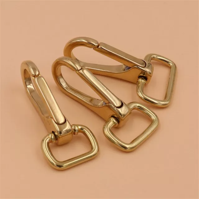 Solid Brass Snap Spring Hooks Clasps For Bag Wallet Keychains Leathercrafts 4