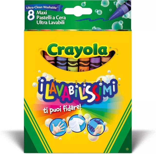 Crayola I Lavabilissimi Maxi Crayons de Couleurs À Cire Ultra Lavable 8 Pièces