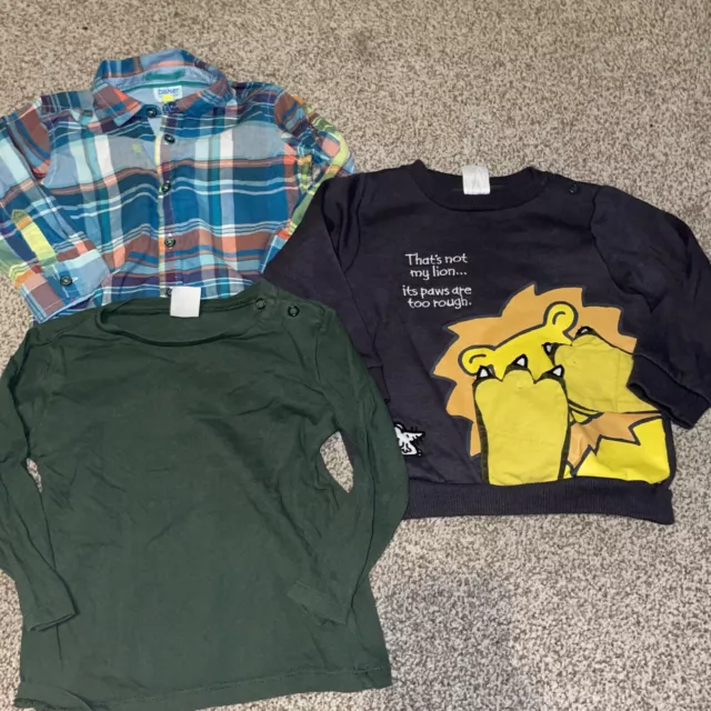 pacchetto di 3 top maniche lunghe bambino 9-12 mesi