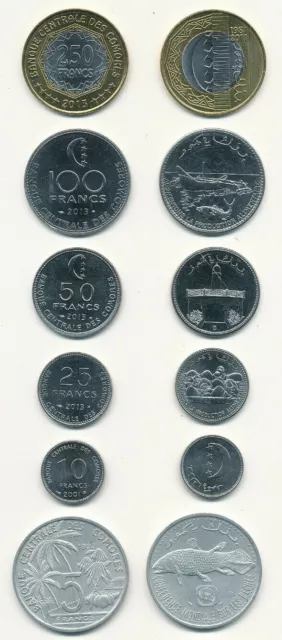 Comoros / Komoren - 5 + 10 + 25 + 50 + 100 + 250 Francs 1992-2013 UNC Satz