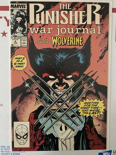 Punisher War Journal #6 (Marvel, 1989) Wolverine Jim Lee Cover & Art NM