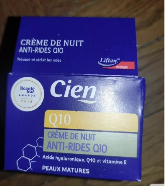 Cien Creme De Nuit Anti Rides Visage Q10 & Acide Hyaluronique 50 Ml Neuf 1