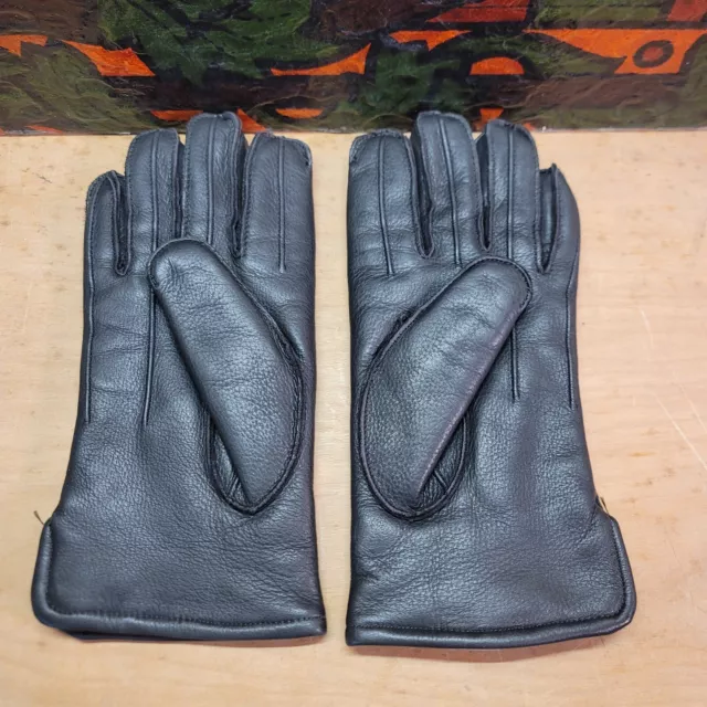 Vintage LL Bean Gloves Men's Medium Black Leather STA-SOFT Deerskin Made In USA