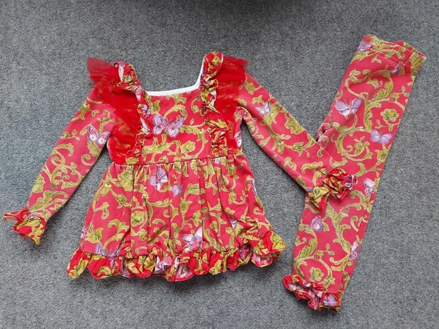 Little C's Girls Long Sleeve Top/Leggings Outfit,  2-3 Yrs 98Cm, Vintage Design