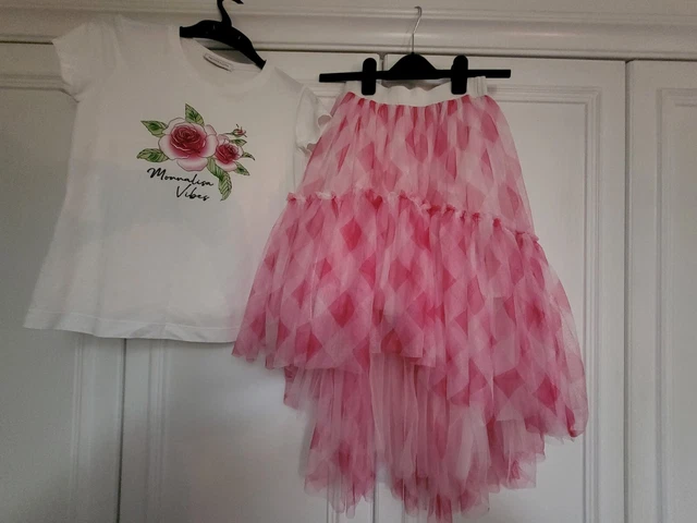 Monnalisa Tulle Skirt Top age 12 And Sandals size 1