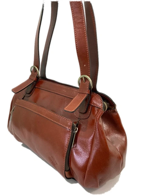 NWT Patricia Nash WAVERLEY Vintage Veg Tan Smooth Leather Shoulder Bag $299