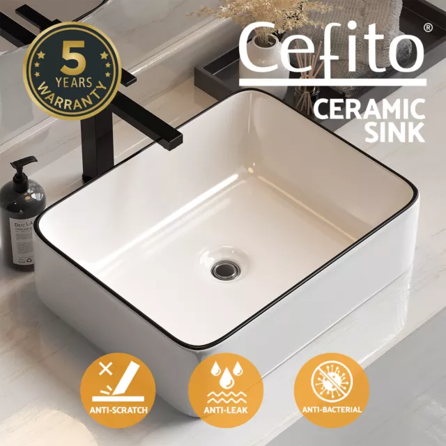 Cefito Bathroom Basin Ceramic Vanity Sink Hand Wash Bowl Above Counter 48x37cm