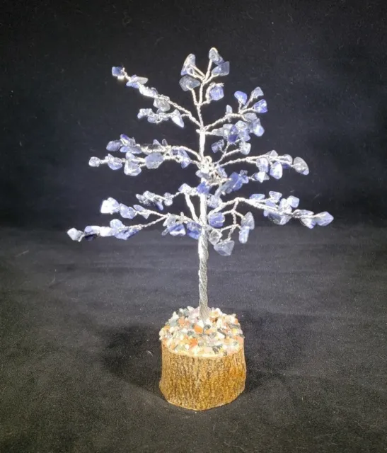 Natural Sodalite Gemstone Chip Tree With 100 Stones Crystal Tree Of Life