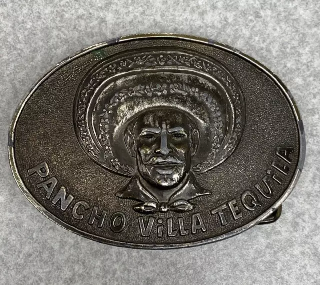 Belt Buckle Liquor Advertisement Tequila Pancho Villa Lewis Buckles Chicago