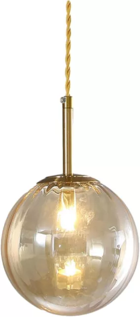Vintage Industrial Glass Ceiling Pendant Light Lampshade Gold Hanging Retro Lamp