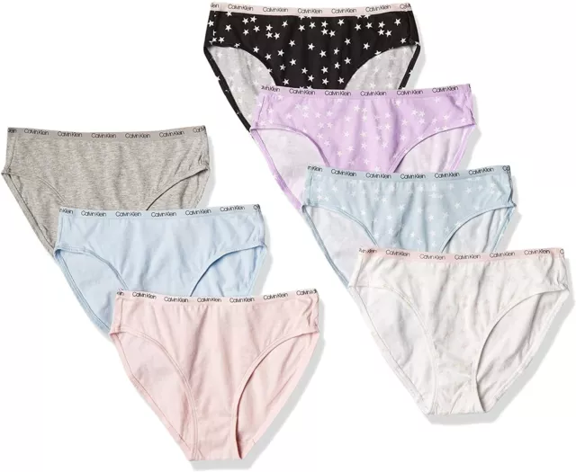 Calvin Klein Girls Youth Hipster Underwear - 7 Pack - Stretch Cotton NEW!  NR