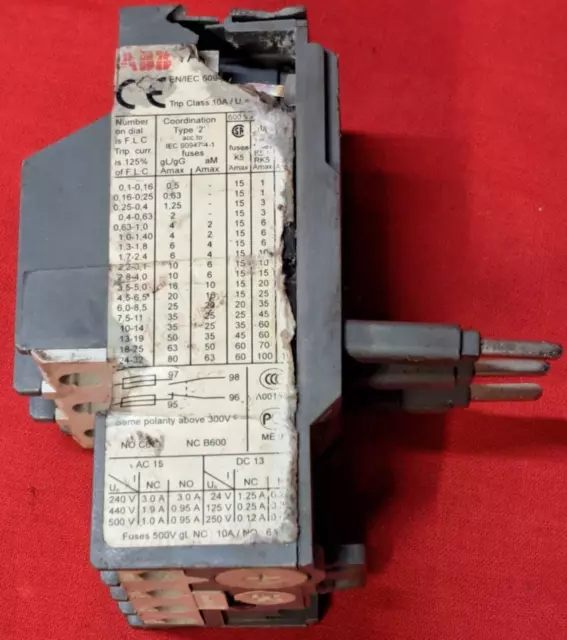 Abb Control Thermal Overload Relay 600Vac Class 10 Ta25-Du