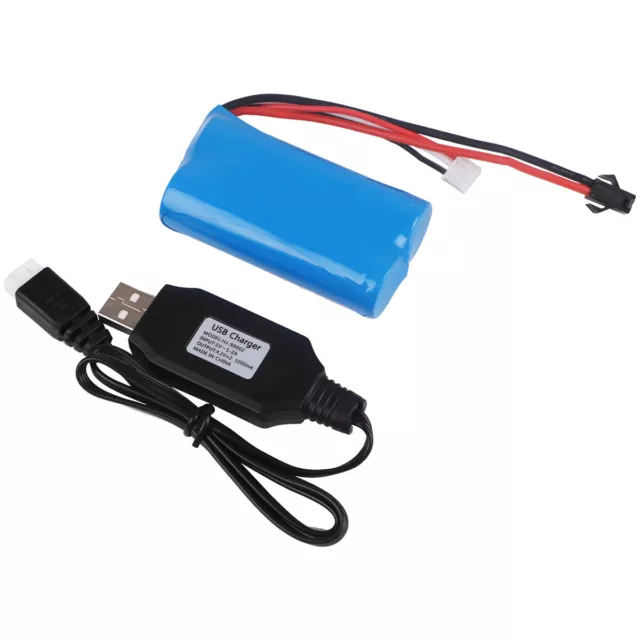 7.4V 1500mAh Battery 15C SM Plug with USB Charger For RC Car Boat Spare Parts 3