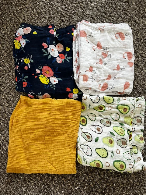 Lote de 4 pañales de muselina de moda - varias marcas