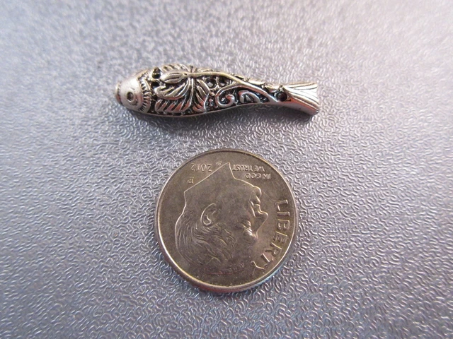 Oriental Koi Fish Mini Brass Charm Connector 3