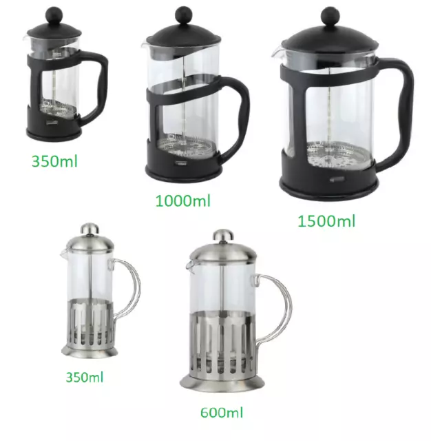 Cafetiere Coffee Maker 3 / 6 /8 / 12 Cup Plunger Press Espresso Latte Cappuccino