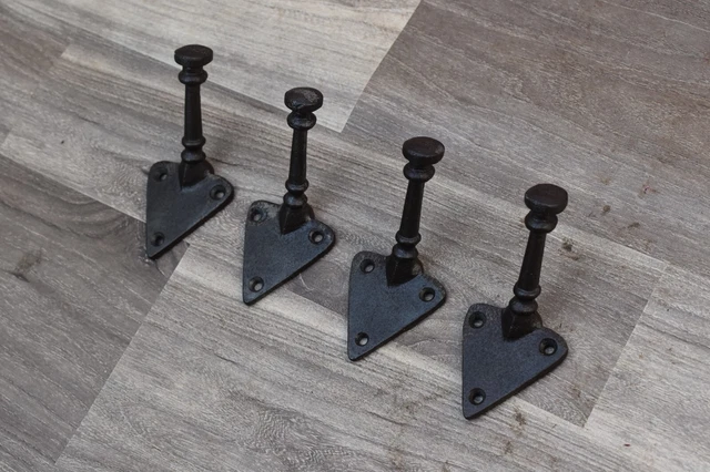 Vintage cast iron Hook coat bath robe hanger library school acorn hook 4 pcs lot