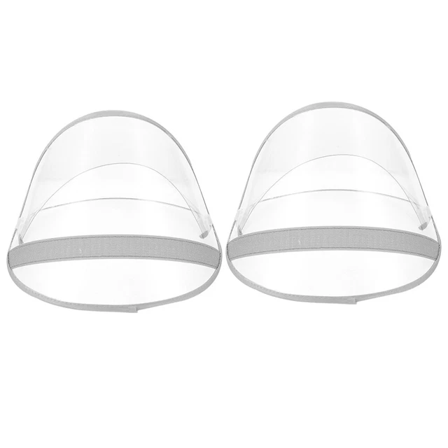 2Pcs Raincoat Hat Shield Rain Poncho Face Protector Transparent Cap Brim