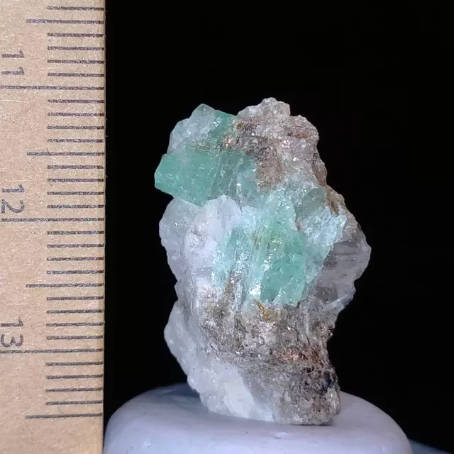 Beryl var Emerald natural crystal in biotite mica schist 38.5ct Australian stock