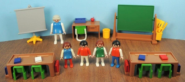 JUEGO DE AULA Escolar PLAYMOBIL Vintage 3522 Escritorios Maestra