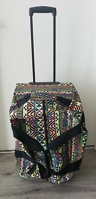 Victorias Secret Pink Vs Aztec Luggage Wheelie Suitcase Duffle Bag Travel Tote