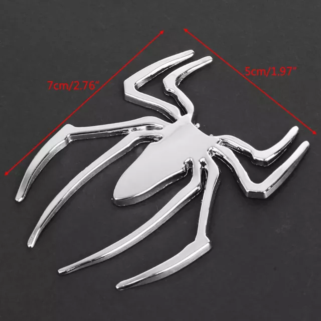 3D Car Truck Motor Decal Sticker DIY CN Popular Metal Spider Shape Emblem Chrome