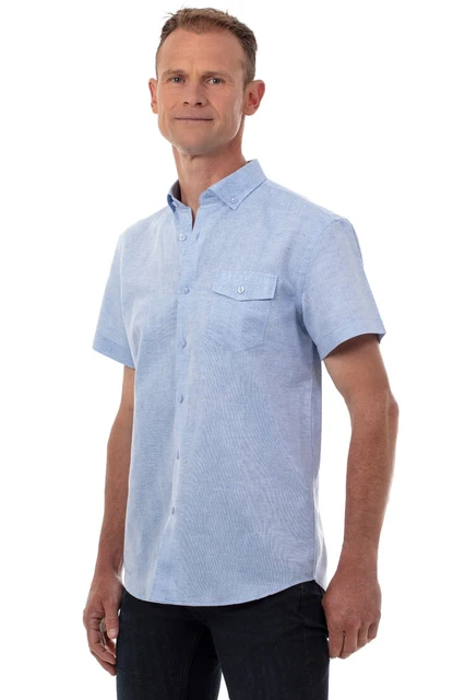 Chemise Homme GAP En Lin Et Coton - Manches Courtes - Taille XXL - Coupe Standard - Imprimé Carreaux Vert Et Blanc - Neuf Avec étiquette