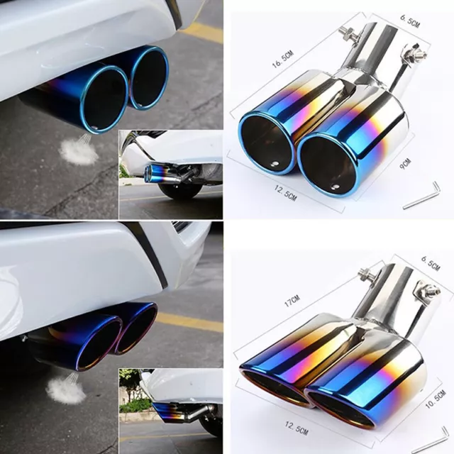 Punta di scarico auto doppia uscita acciaio inox inclinata bordo laminato automatico Silen'H7
